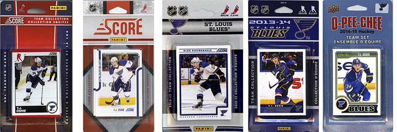 CandICollectables BLUES514TS NHL St. Louis Blues 5 Different Licensed Trading Card Team Sets