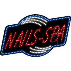 The Sign Store Everything Neon L100-9280 Nails-Spa Animated LED Sign 18&quot; Tall x 30&quot; Wide x 1&quot; Deep