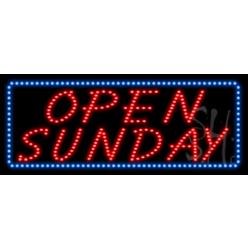 The Sign Store Everything Neon L100-9329 Open Sunday Animated LED Sign 13&quot; Tall x 32&quot; Wide x 1&quot; Deep
