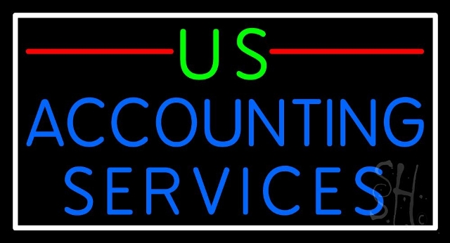 The Sign Store Everything Neon N105-4020 Us Accounting Service 2 LED Neon Sign 13 x 24 - inches
