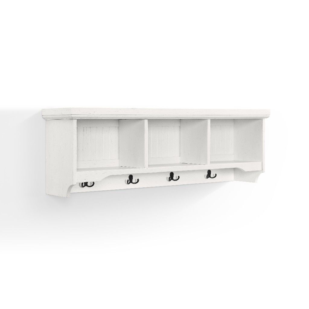 Crosley Brands CF6023-WH Seaside Storage Shelf, Distressed White