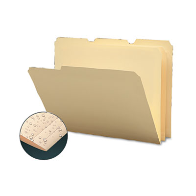 Smead 10510 Tear-Moisture-Resist Poly File Folders- .33 Cut Top Tab- Letter- Manila- 12-Pack