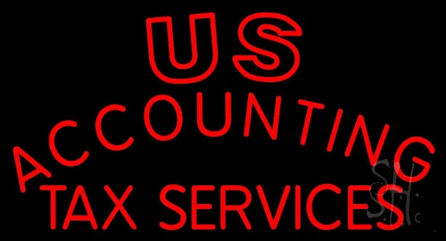 The Sign Store Everything Neon N105-4022 Us Accounting Tax Service LED Neon Sign 13 x 24 - inches