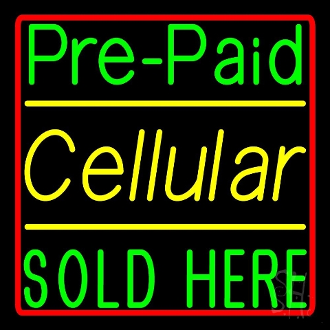 The Sign Store Everything Neon N105-4974 Pre Paid Cellular Sold Here 1 LED Neon Sign 16 x 16 - inches
