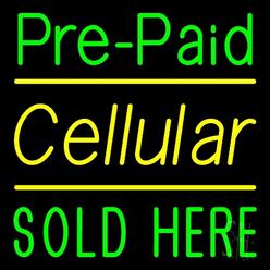 The Sign Store Everything Neon N105-4975 Pre Paid Cellular Sold Here 2 LED Neon Sign 16 x 16 - inches