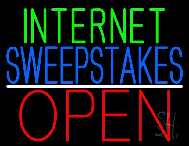 The Sign Store Sign Store N105-3962-clear 31 x 1 x 24 in. Internet Sweepstakes Open Neon Sign - Red- Blue- Green And White