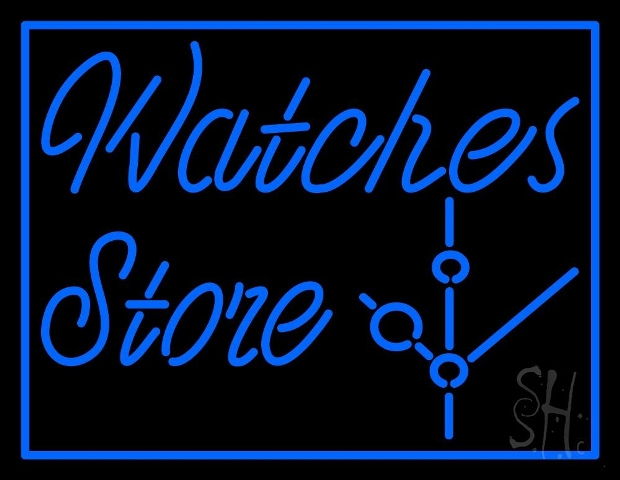 The Sign Store Sign Store N105-4030-clear 31 x 1 x 24 in. Watches Store Neon Sign - Blue