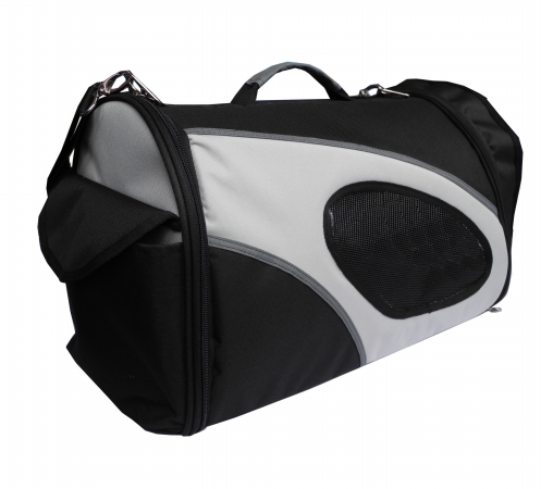 PetPurifiers Airline Approved Phenom-Air Collapsible Pet Carrier, Black And White - Large