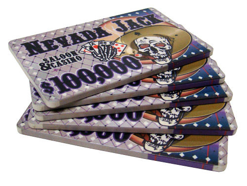Brybelly Holdings PCB-2505F 5 100 000 Dollars Nevada Jack 40 Gram Ceramic Poker Plaques
