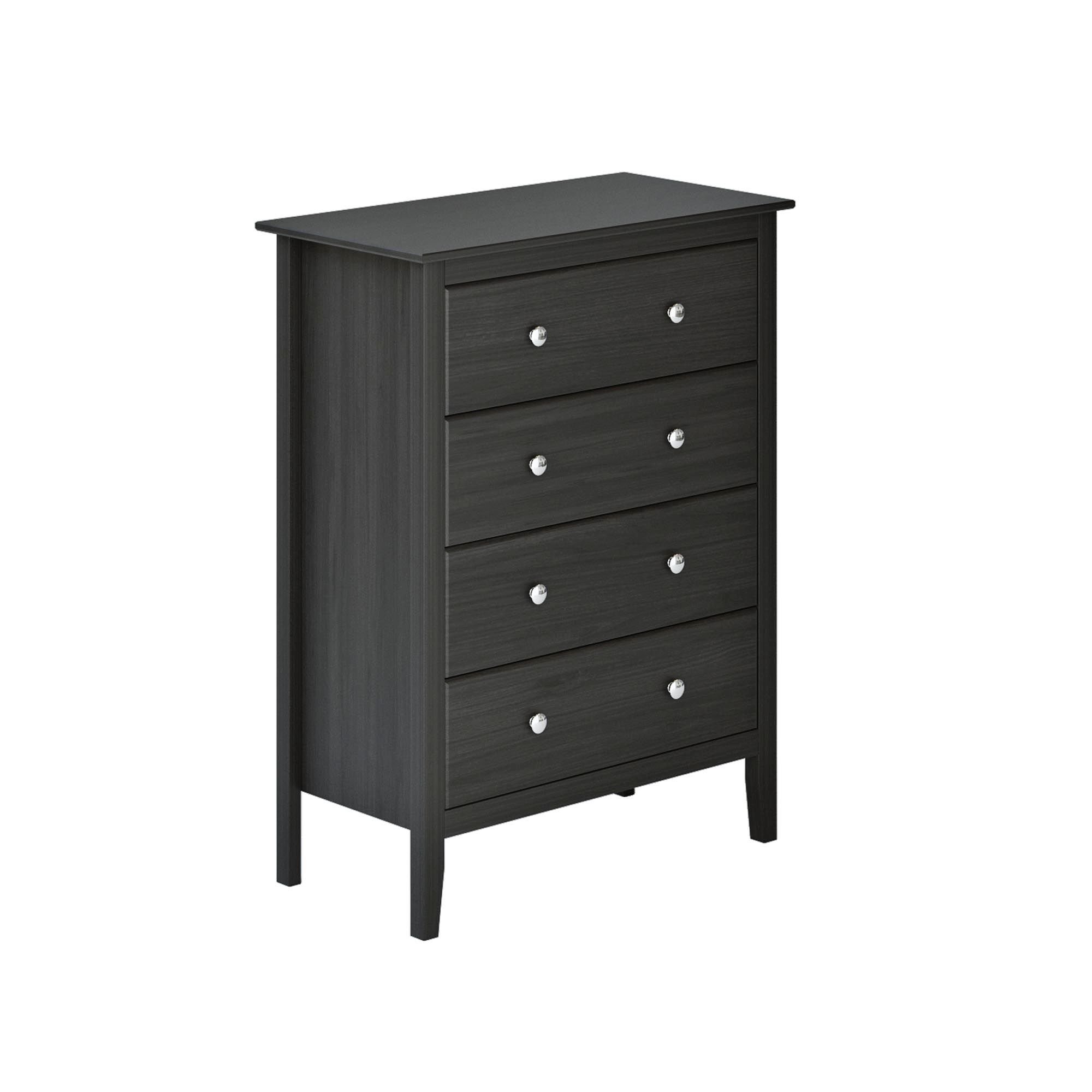 Adeptus Solid Wood 77248  Easy Pieces - 4 Drawer Chest of Drawers - Black