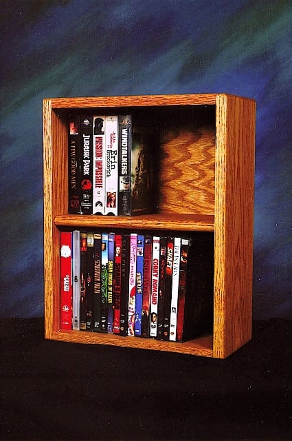 Wood Shed 210-1 W Solid Oak desktop or shelf DVD- VHS Cabinet