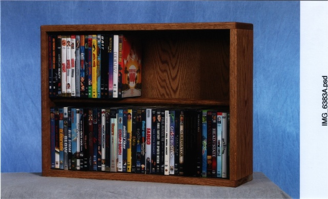 Wood Shed 215-24 Solid Oak 2 Row Dowel DVD Cabinet Tower