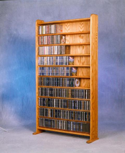 Wood Shed 1002-3 Solid Oak 10 Shelf CD Cabinet