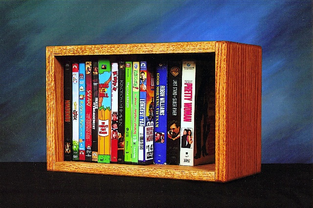 Wood Shed 110-1 W Solid Oak desktop or shelf DVD- VHS Cabinet