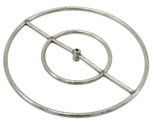 SANA BOTANICALS Grand Canyon Gas Logs FRS48 Stainless Steel Triple Fire Ring 0.75 in. Hub, 48 in.