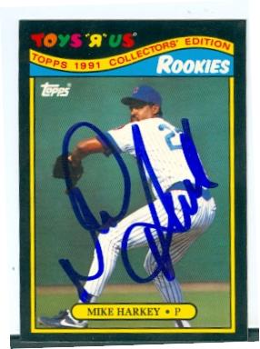 Autograph 158554 Chicago Cubs 1991 Topps Toys R US No. 10 Mike Harkey Autographed Baseball Card