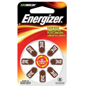 Energizer GE5962 Coin Cell Hearing Aid Battery&#44; Size 312 - Pack of 8