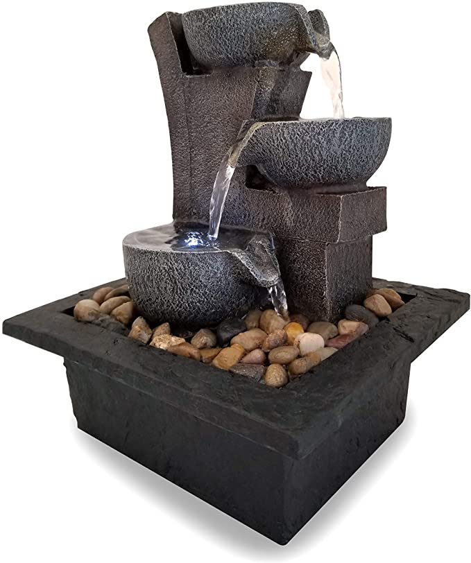 Danner Manufacturing 03801 8.5 x 7.75 x 10.12 in. Aura Tabletop Meditation Fountain&#44; Black