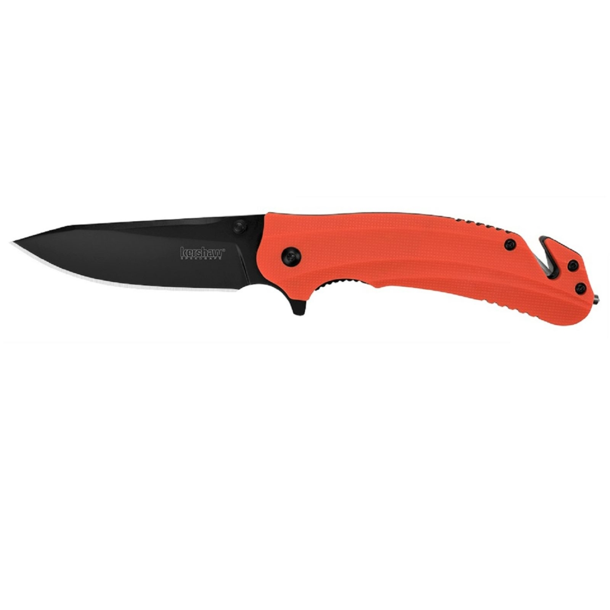 Kershaw 2160269 3.5 in. Barricade Assisted Black Plain Knives with Orange Handle