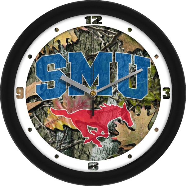 Suntyme Suntime ST-CO3-SMU-CWCLOCK Southern Methodist University Mustangs-Camo Wall Clock