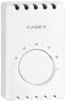 CADET 08121 Single Pole Wall Mount Thermostat - White