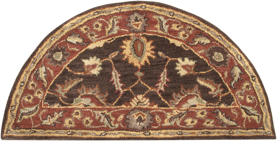 Surya Rug CAE1036-24HM 2 x 4 ft. Half Moon Brown and Beige Hand Tufted Accent Rug