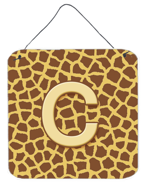 Caroline's Treasures CJ1025-CDS66 Letter C Initial Monogram - Giraffe Aluminium Metal Wall Or Door Hanging Prints