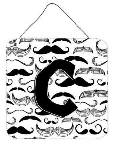 Caroline's Treasures CJ2009-CDS66 Letter C Moustache Initial Wall and Door Hanging Prints