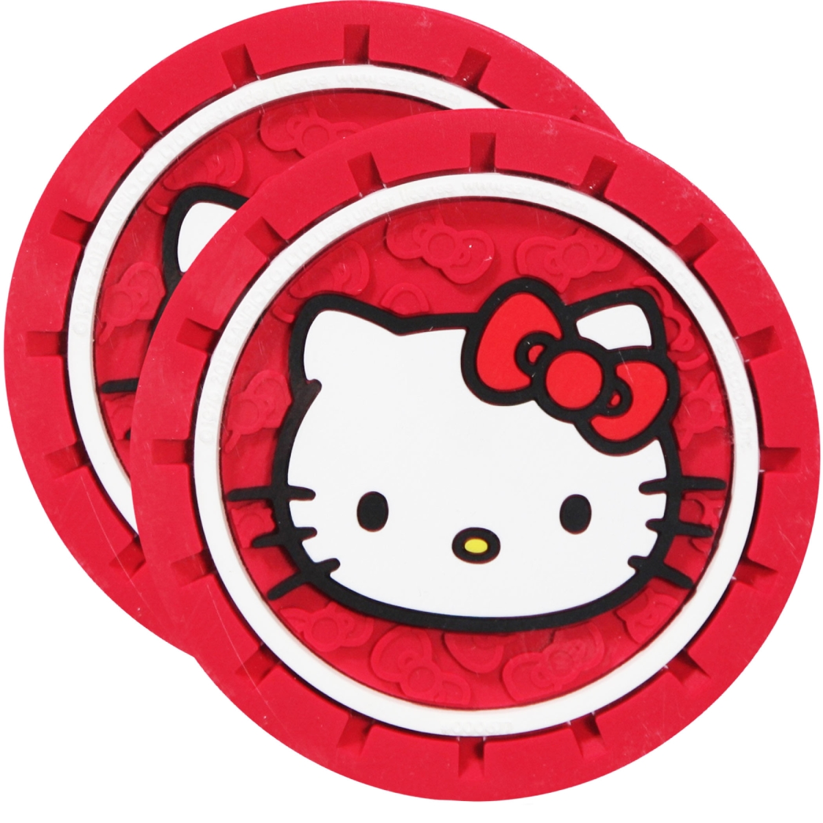 Hello Kitty 810257 Hello Kitty Face Car Cup Holder Coaster&#44; Pack of 2
