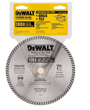 DeWalt Accessories 7in. Dry Cut Diamond Masonry Circular Saw Blades  DW4702