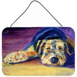 Caroline's Treasures "Caroline's Treasures 7344DS812 Snoozer Airedale Terrier Wall or Door Hanging Prints, 8 x 12"", Multicolor"
