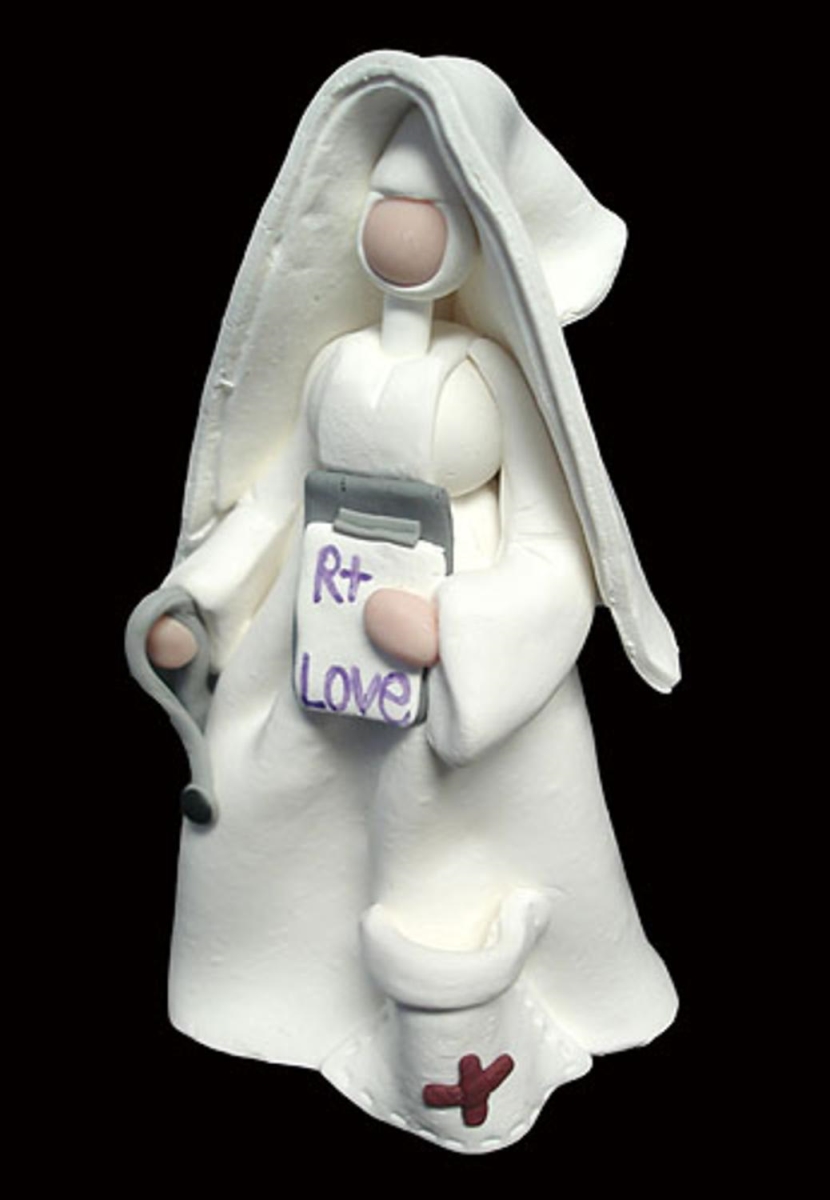 Roman 6355869 Claydough Catholic Nun Nurse Figurines Thank You Gifts, Set of 4