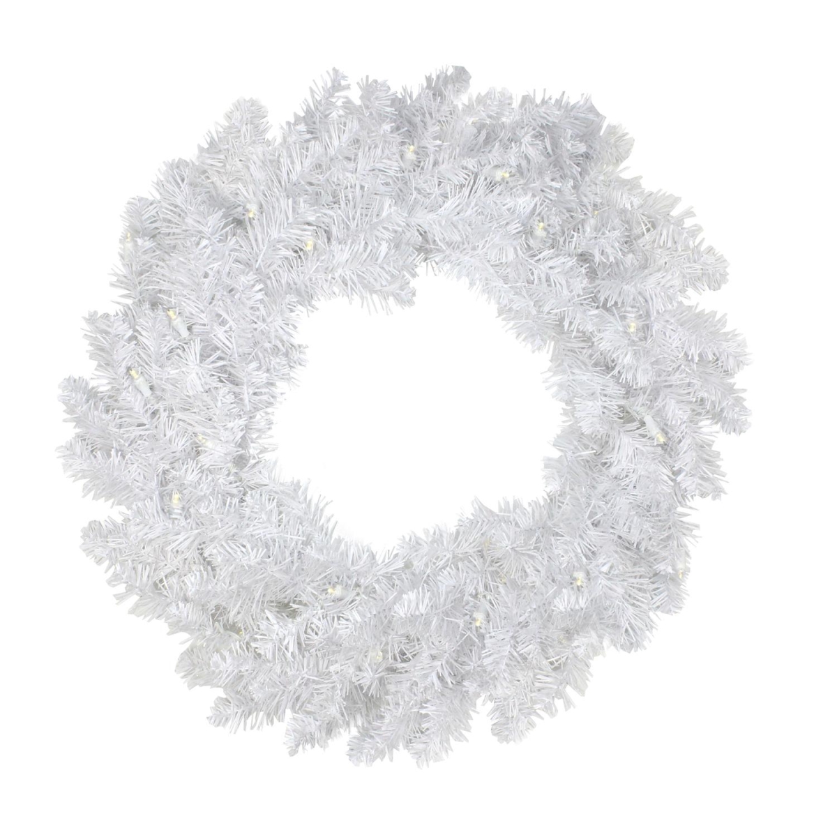 Northlight 32913248 24 in. Pre-Lit LED White Artificial Christmas Wreath - Clear Lights