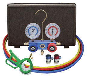 Mastercool 89661PRO Automotive R-134A Manifold Gauge Set With Free 3-In-1Can Tap Valve