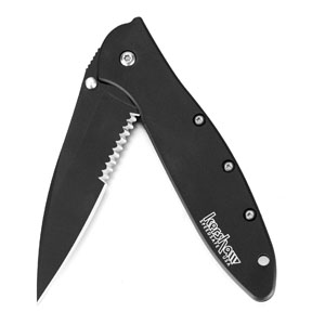 Kershaw Knives KER-1660CKTST Leek Serrated Folding Knife With Speedsafe  Black