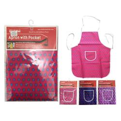 Family Maid 13756B 19.7 x 28.7 in. Polka Apron&#44; Purple&#44; Blue&#44; Pink & Green - Pack of 144