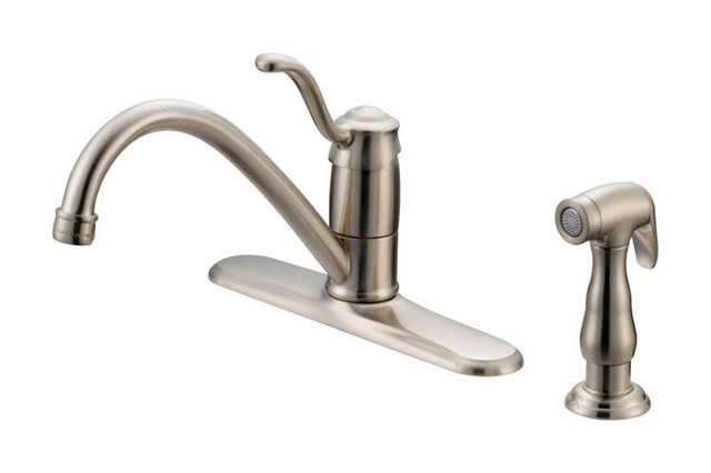 OakBrook Tucana One Handle Brushed Nickel Kitchen Faucet Side Sprayer Included