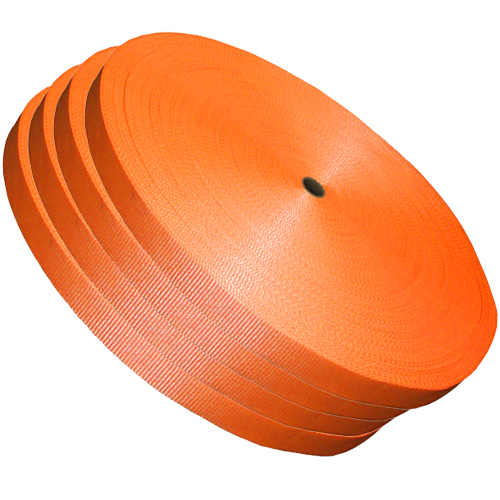 Kubinec CL-114 1.25 in. Orange Woven Polyester Strap&#44; 600 ft. Coil - 3835 lbs System Strength - 4 Rolls