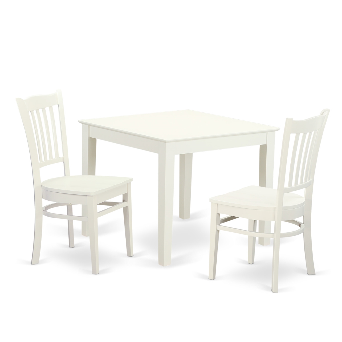 GSI Homestyles Dining Set - Breakfast Nook Table & 2 Wood Chair&#44; Linen White - 3 Piece