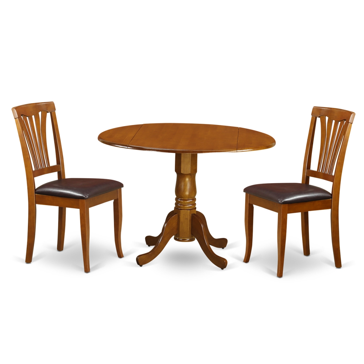 GSI Homestyles Dublin Kitchen Table Set - Dining Table & 2 Faux Leather Chairs - 3 Piece