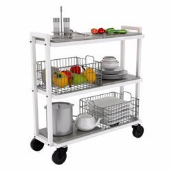 Atlantic 23350328 3 Tier Cart System Wide, White
