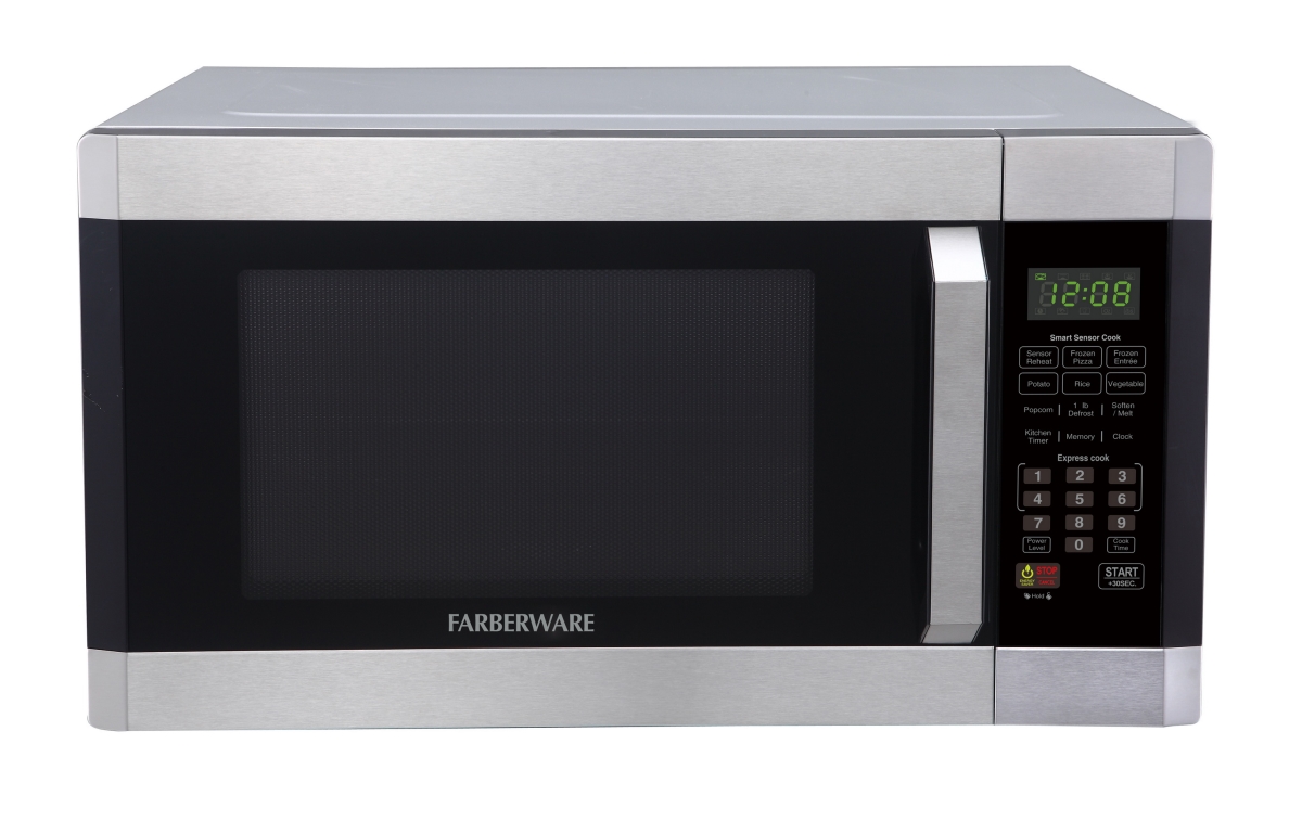 Farberware FMO16AHTPLB 1.6 cu ft. 1100 watt Microwave Oven with Smart Sensor, Stainless Steel with Platinum
