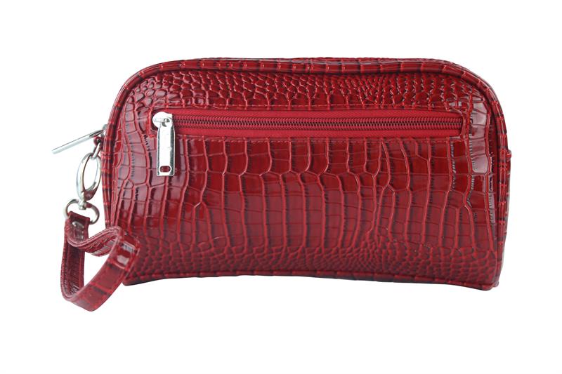 Picnic Gift 7622-RD Margarita-Insulated Cosmetics Bags with Removable Wristlet&#44; Red Croc