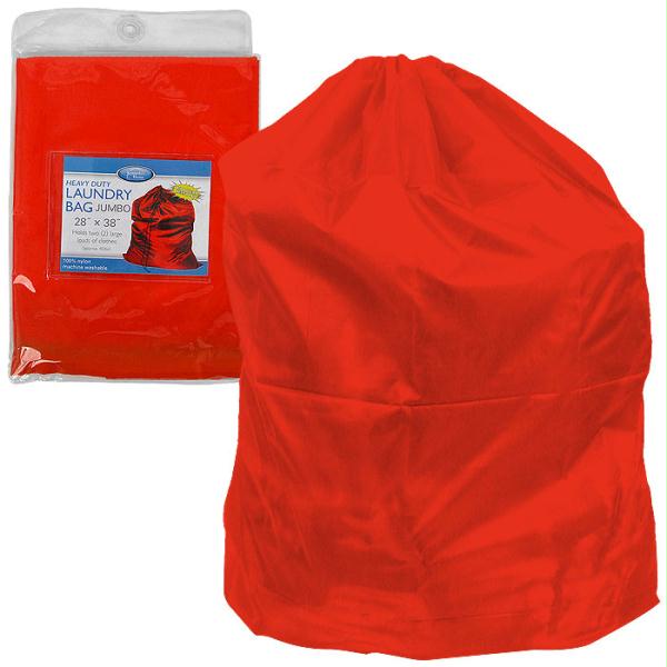 Trademark Global Inc Heavy Duty Jumbo Sized Nylon Laundry Bag - Red