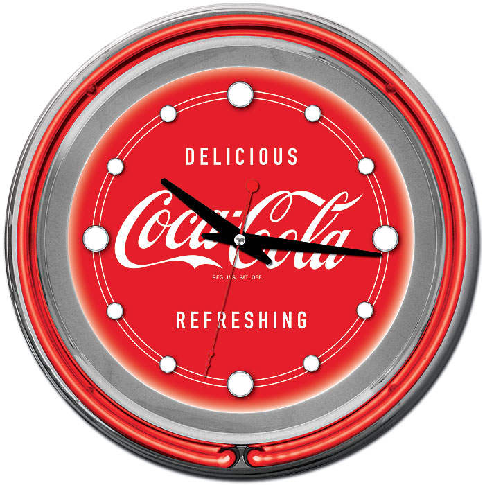 Trademark Global Large Deluxe Coca Cola Neon Clock - Two Neon Rings