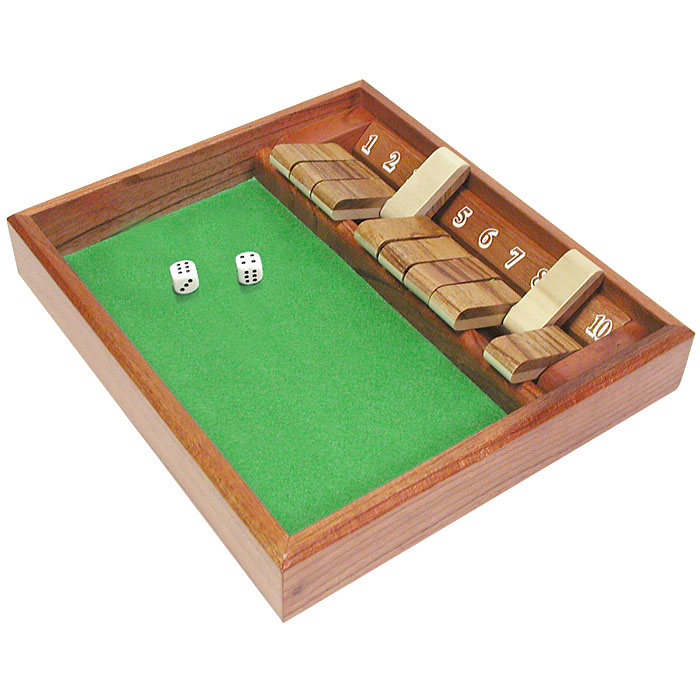 Trademark Global Inc Poker 80-Shadow10 Shut The Box 1 -10 Games Zero Out Game with 2 Dice
