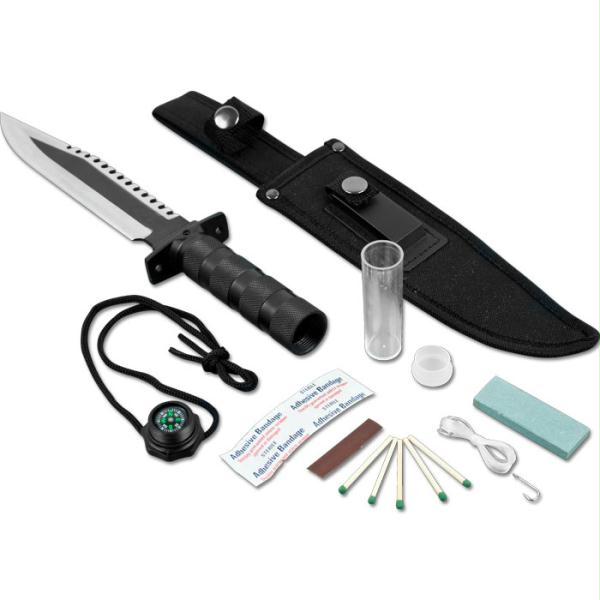 Trademark Global Whetstone Frontiersman Survival Knife & Kit with Sheath
