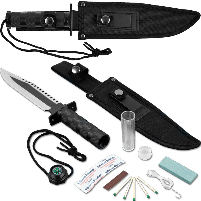 Whetstone AF470003 Frontiersman Survival Knife & Kit with Sheath