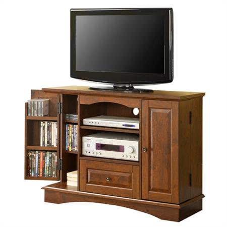 Walker Edison WQ42BC3TB 42 in. TV Console with Media Storage - Traditional Brown
