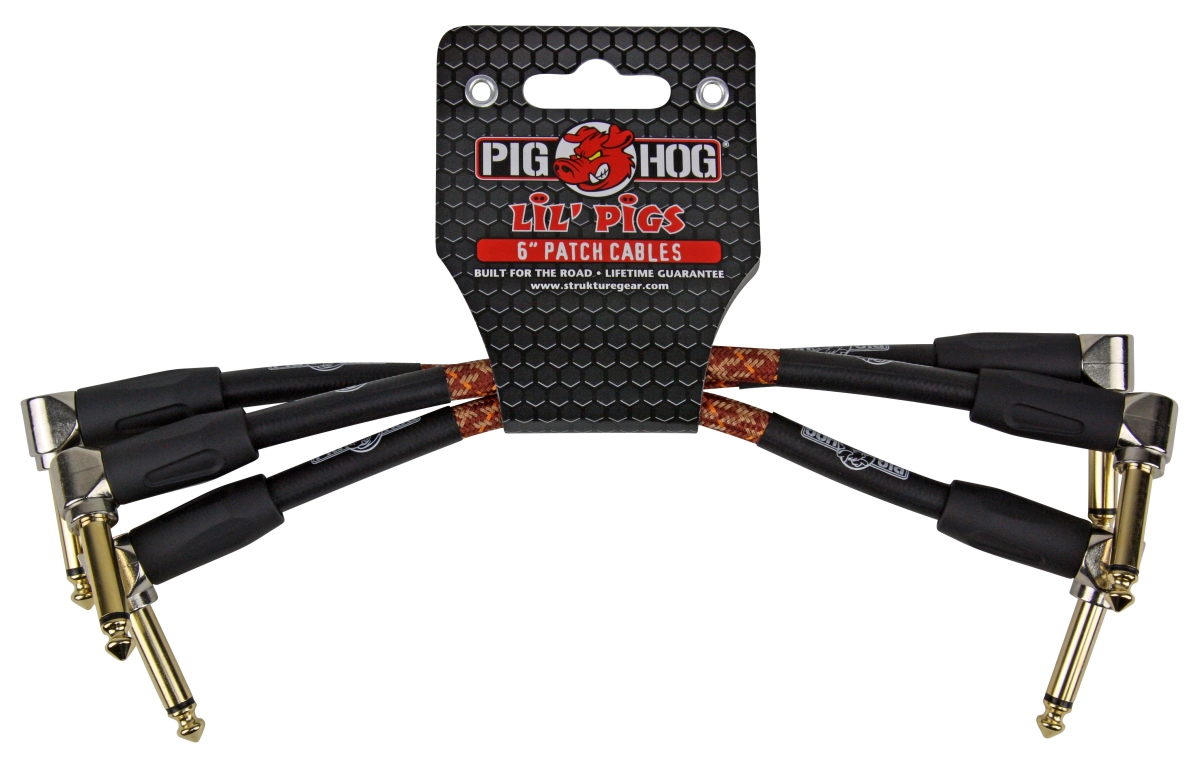Ace Product Management Group PHLIL6CP Lil Pigs Vintage 6 in. Patch Cables - Pack of 3, Western Plaid